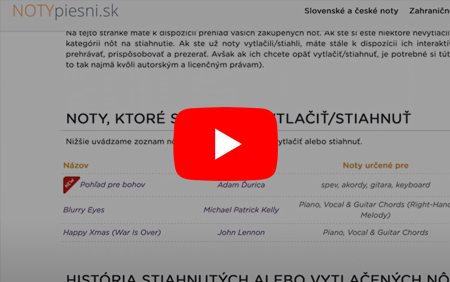 Ako stiahnuť noty v PDF